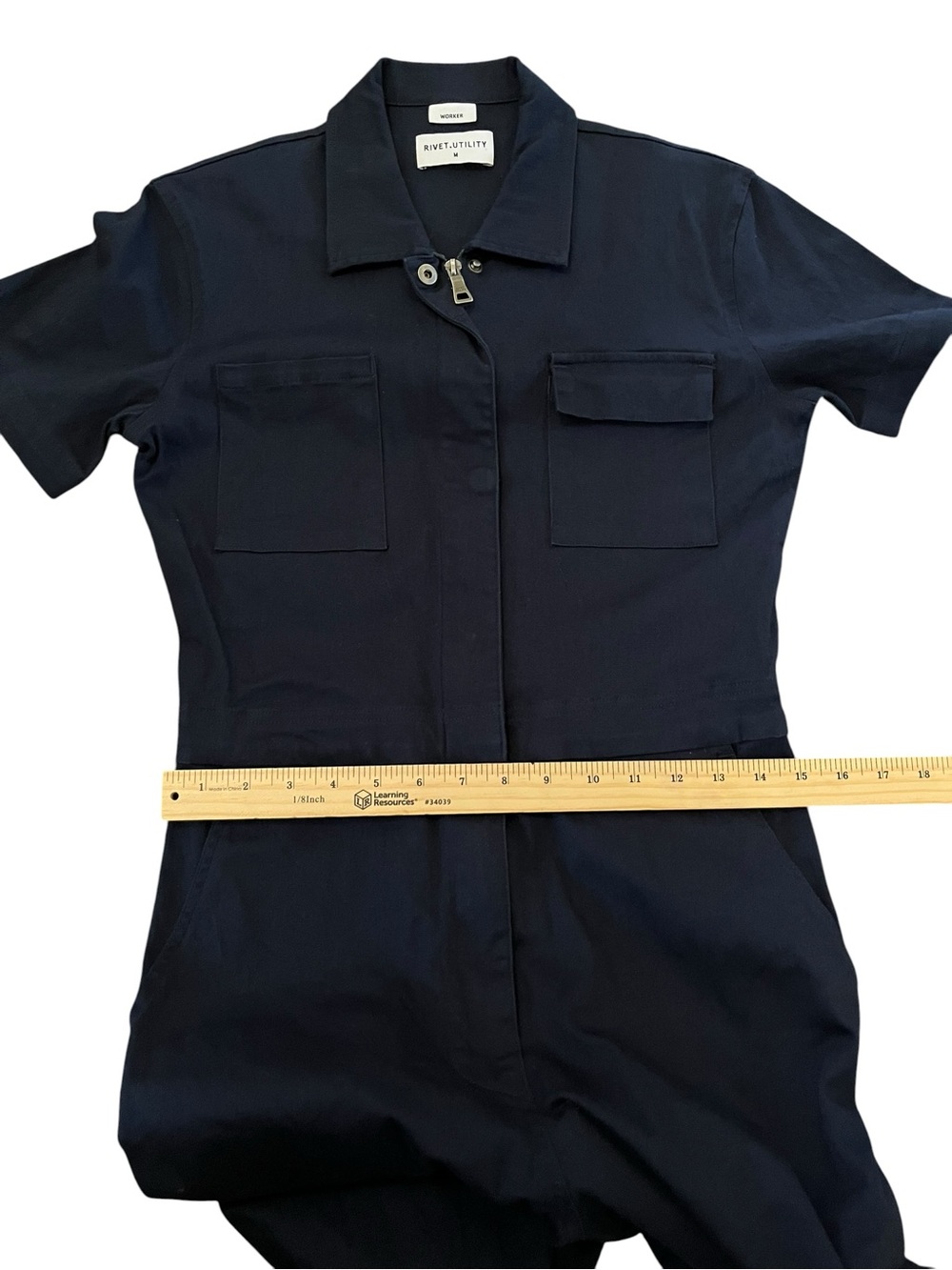 Rivet Utility Worker Jumpsuit in Navy Blue – Size Medium - Picture 9 of 13